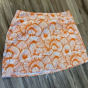 Tommy Bahama Orange and White Golf Skirt